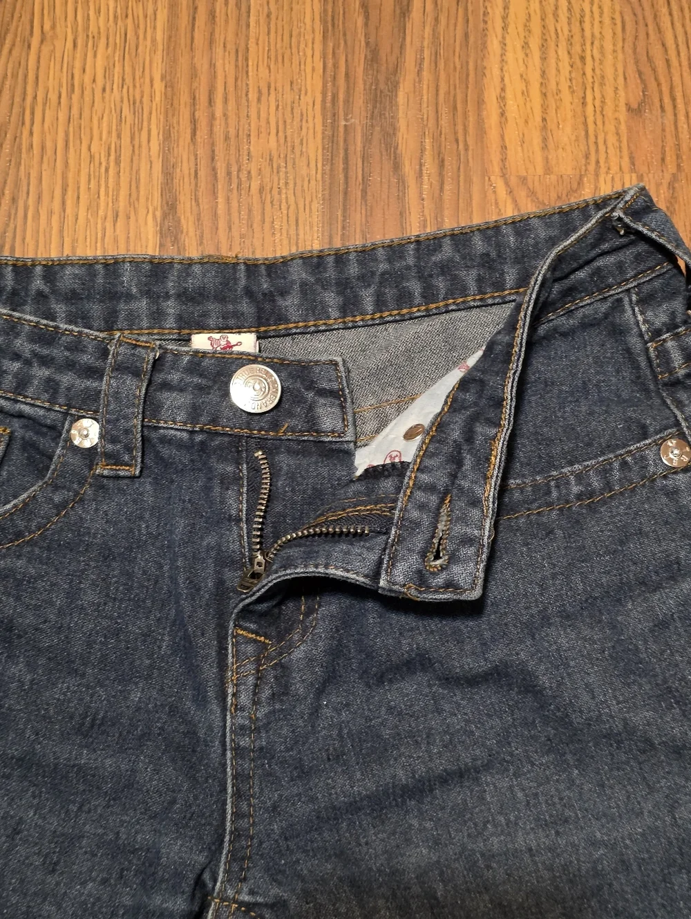Womens True Religion Straight Leg Flap Pocket Jeans Tagged Size 14 (Fits W28) - Picture 5 of 14